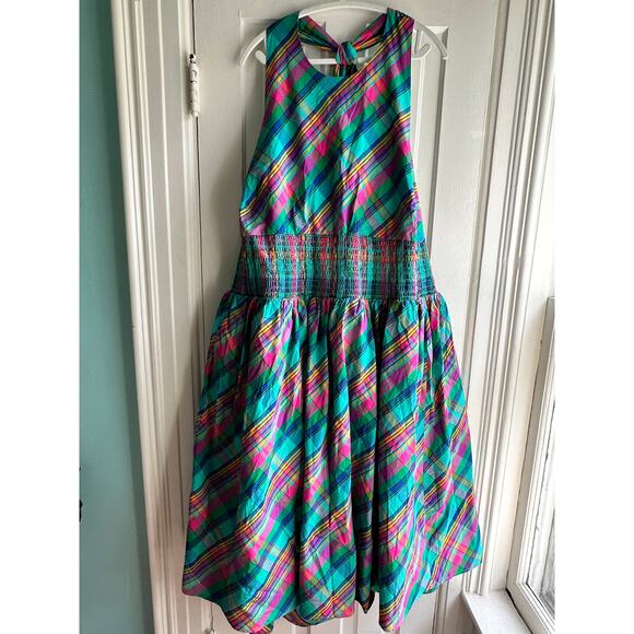Christopher John Rogers x Target Bow Back Plaid Halter Dress Plus 28W 30W NWT - Picture 2 of 9